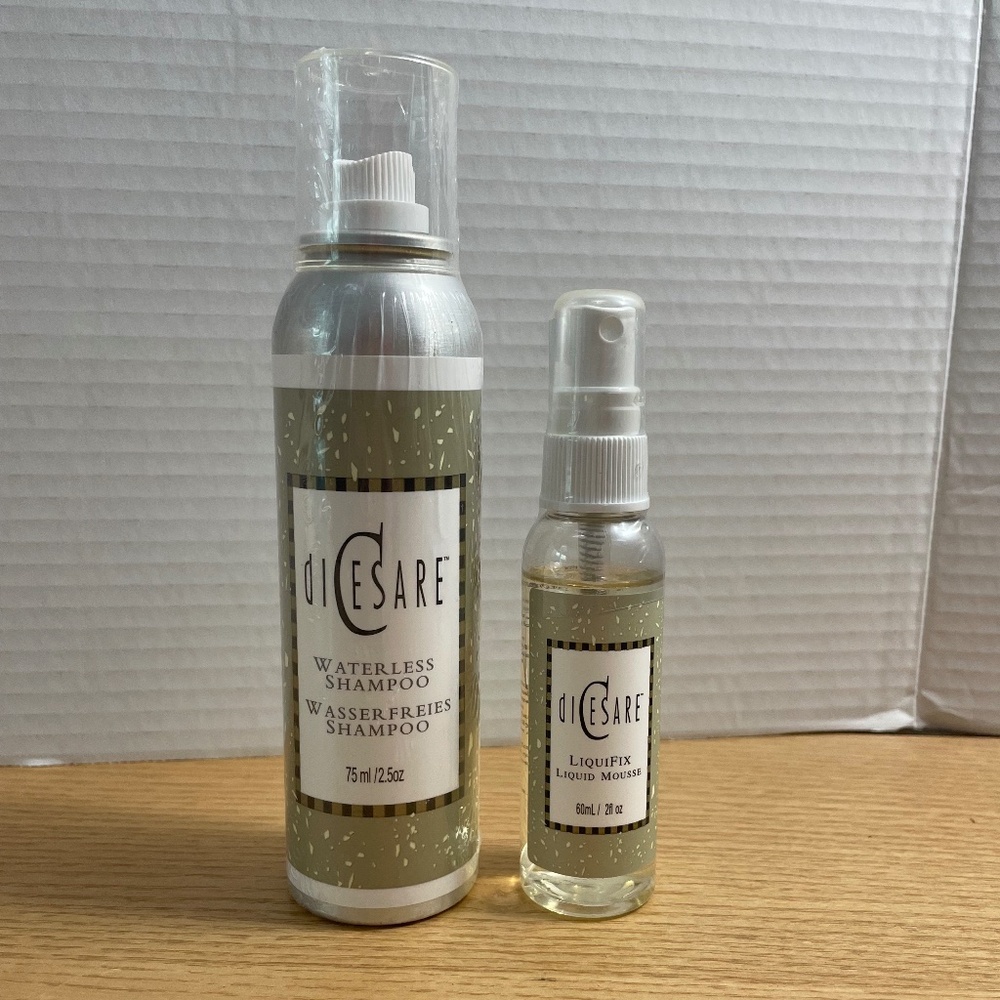 diCesare Liquifix Liquid Mousse 2 fl oz Waterless Shampoo 2.5 oz Lot of 2 Sealed